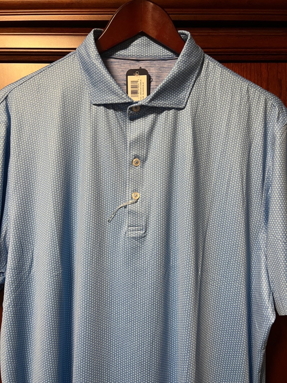 Brand New Johnnie-O Santa Monica Ca Performance Blue & White Tennis🎾 Golf⛳️ Polo